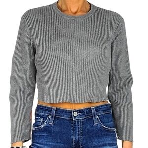 Nautica Sweater Size Large Grey Orange Striped